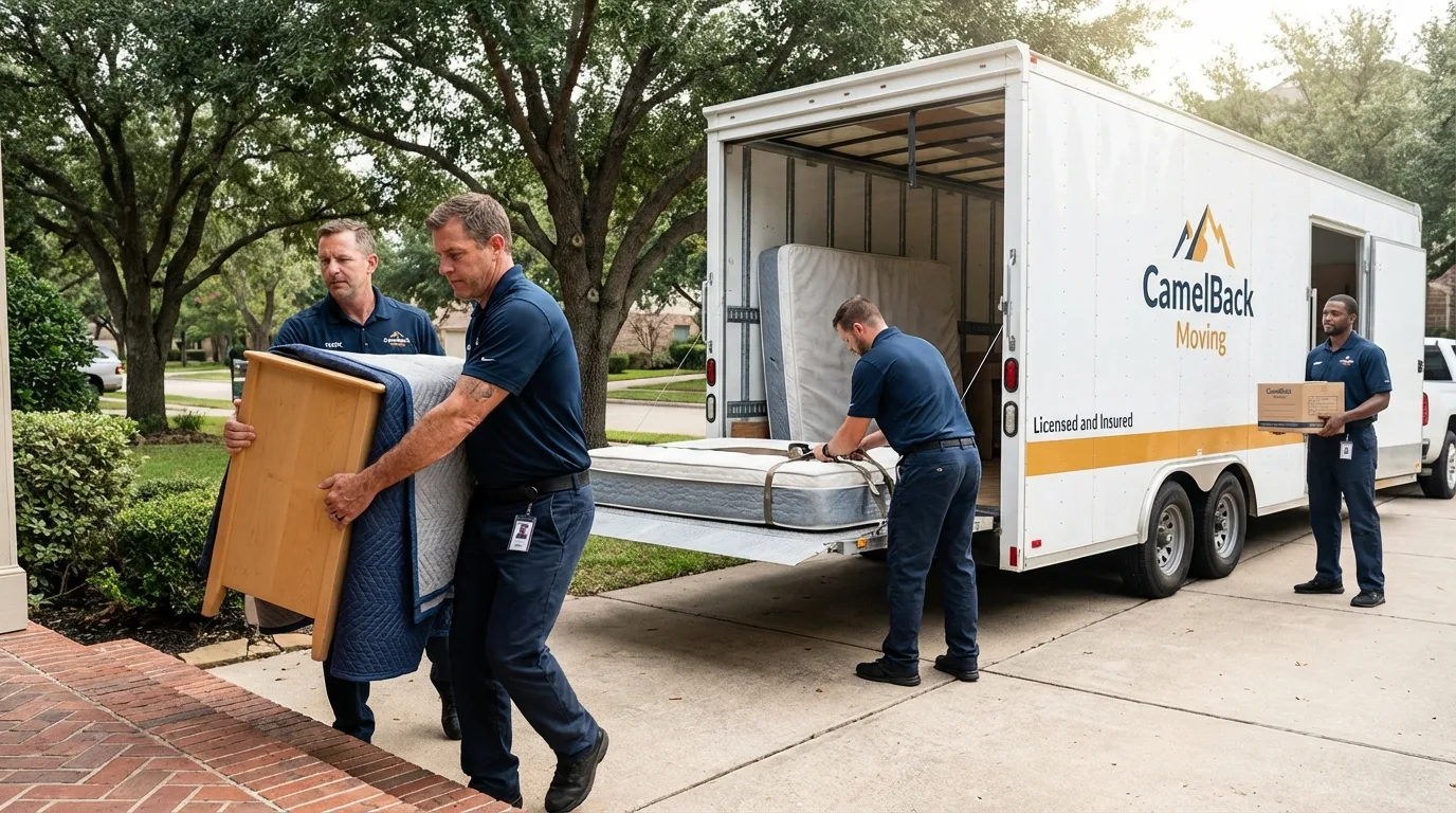 Crew loading residential truck for cross-state move from Daytona Beach, FL