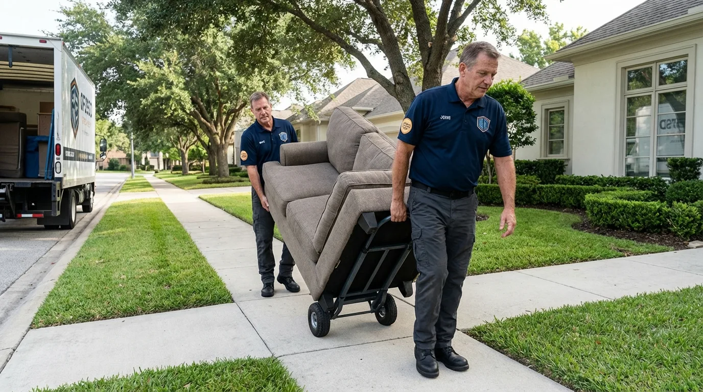 Local residential moving crew loading furniture in Daytona Beach, FL